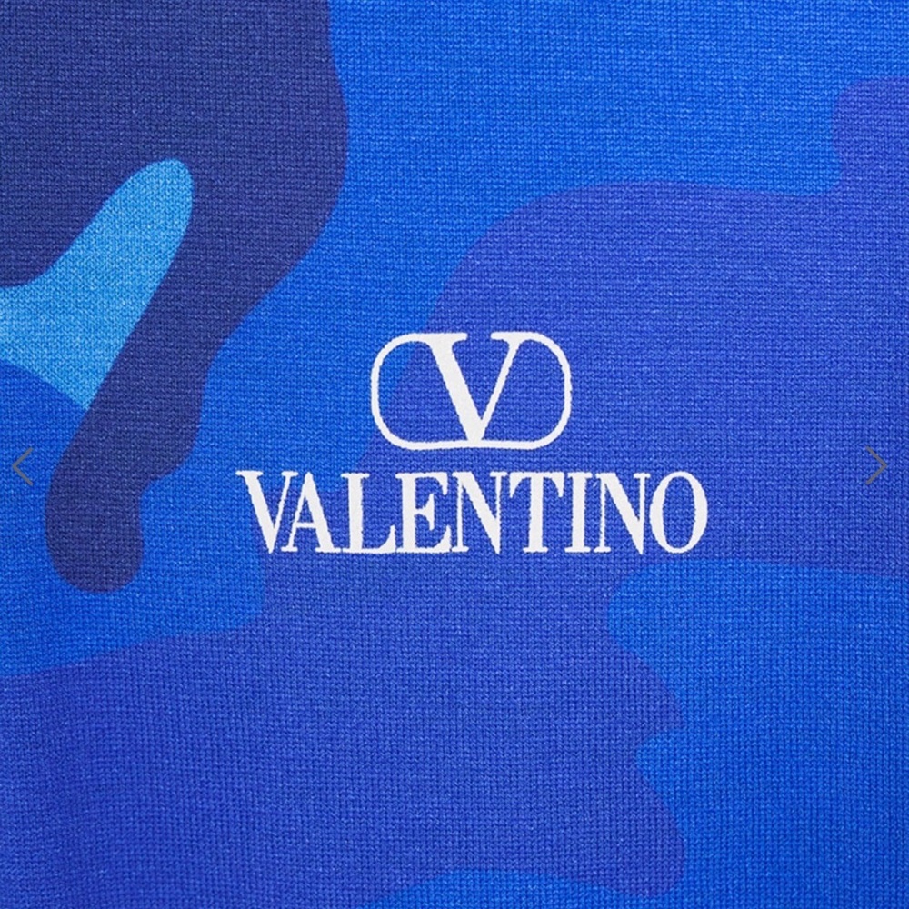 Valentino Blue Camouflage Cotton Logo T-Shirt | Made in Italy | Size L 💙 - Picture 6 of 13